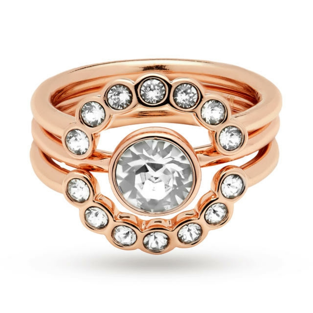 TED BAKER ROSE GOLD CADYNA CONCENTRIC CRYSTAL STAC